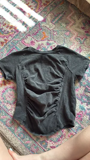 Just Polly New York Black Ruched Top thumbnail 2