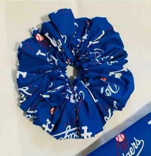 Los Angeles Dodgers MLB Baseball Blue Handmade Hair Scrunchie Fan Gear College thumbnail 1
