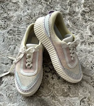 Modern Women's Pastel Knit Platform Sneakers 🌸 thumbnail 1