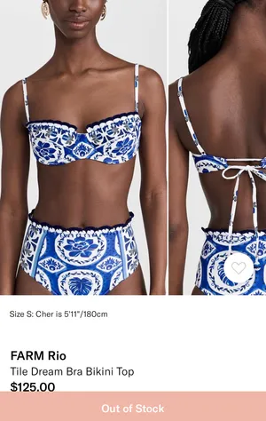 Farm Rio Tile Dream Bra Bikini Top thumbnail 4