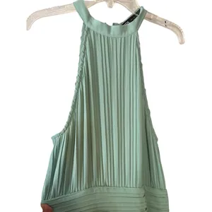 Zara Sea Green‎ Pleated Halter Neck Jumpsuit Size Small thumbnail 9