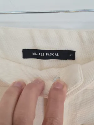 Anthropologie Magali Pascal Birkin High-Rise Wide Leg in Ecru. thumbnail 5