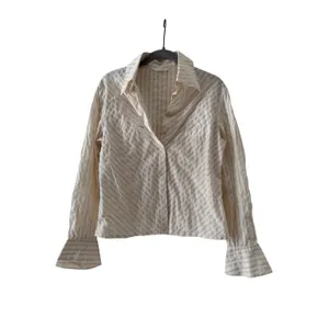 Moosaya Striped Button Down Shirt Large Brown thumbnail 2