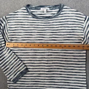 Liverpool Los Angeles Women's Small Striped Knit Top Crew Neck Blue Textured thumbnail 7