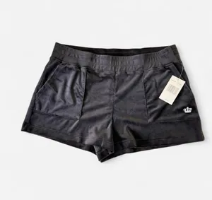NWT Juicy Couture Women's Black Velour Shorts - Size Large 🖤✨ thumbnail 2