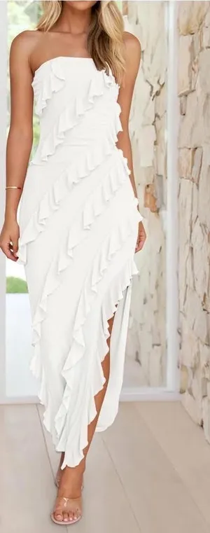 Amazon White Dress Maxi thumbnail 1