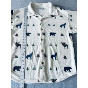 Vtg Artisans Sunschein Designs Winter Rabbits Snow Nature AOP Sweatshirt Size M thumbnail 5