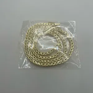 4mm VVS1 Moissanite Tennis Chain Necklace Real Gold - Men Women 22 Inch No Pass thumbnail 3