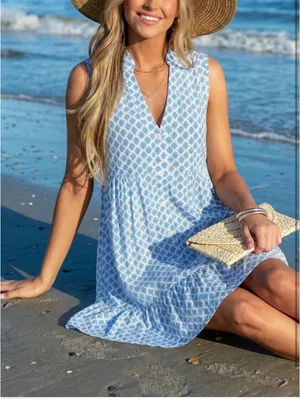 NEW CUPSHE Floral Sundress Tiered Swing Flowy Mini Dress V Neck 2X thumbnail 6
