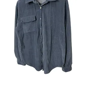 Princess Polly Blue/Gray Corduroy Button Up‎ Shacket Size 4 oversized thumbnail 3