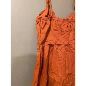 Forever 21 Auburn Woven Spaghetti Strap Tie Mini Dress Size Medium NWT thumbnail 4