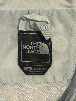 Womens Lg The North Face Colorblock Hooded Ski Jacket-Light Blue/White/Navy thumbnail 13