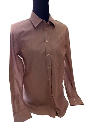 Banana Republic Tailored Fit Pinstripe Button Down Shirt Size 4 Stretch thumbnail 1