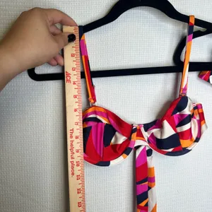 One One Swimwear Geometric Abstract Underwire Bikini Set Pink Orange Small thumbnail 8