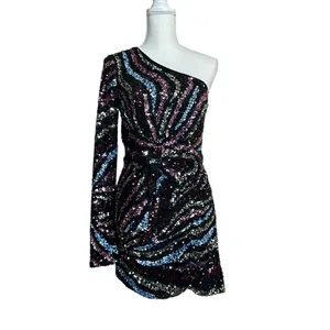 Show Me Your Mumu Shimmy Mini Dress in Starbust Sequins Medium New Womens thumbnail 5