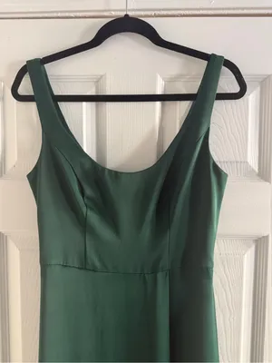 David's Bridal Celebrate Crepe-Back Satin Scoop Tank Dress Juniper Size 6 thumbnail 2