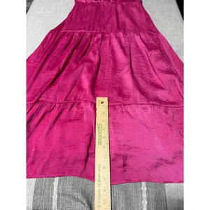 Sam Edelman Womens Pink Satin Tiered Halter Neck Maxi Dress Size 4‎ Boho Chic thumbnail 3