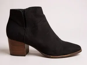 Lucky Brand Black Suede Western Ankle Boots Block Heel Women’s Size 7 thumbnail 1