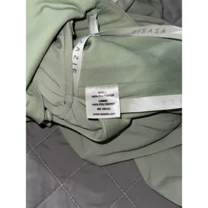 AZAZIE Stretch Agave Sheath‎ V-Neck Pleated Stretch Satin Dress Size 4 thumbnail 4