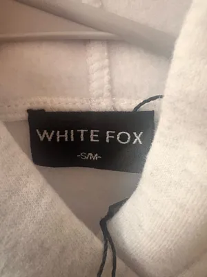 White Fox Boutique Hoodie Light Grey and Orange thumbnail 4