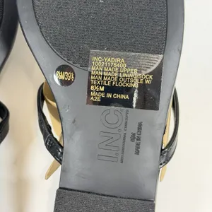 I.N.C. International Concepts Size-8.5M Flat Sandals‎ Yadiraf Black Gold thumbnail 8