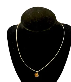 Necklace with Delicate spiky copper colored Pendant thumbnail 1
