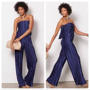 Amanda Uprichard New New York XSElegant Navy Blue Strapless Jumpsuit thumbnail 2