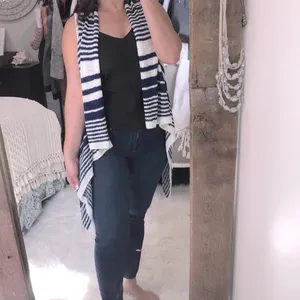 Active Los Angeles small stripe waterfall cardigan White thumbnail 3