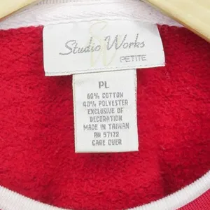 Studio Works Vintage 90s Snowman Ice Skating Embroidered Christmas Sweatshirt thumbnail 5
