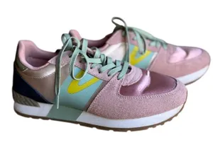 Tretorn Loyola Retro Sneakers Pink Sage Colorblock Women's 7.5 thumbnail 1