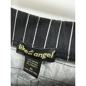 Like an angel Y2K Black Pinstripe Pleated Mini Skirt Buckle Strap Punk Grunge Goth Festival thumbnail 6