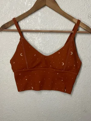 POPFLEX Rust Crescent & Star Print Sports Bra S thumbnail 2