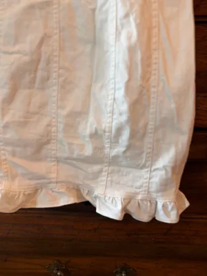 MABLE White Denim Corset Mini Dress Size S Ruffle Hem Coquette thumbnail 3