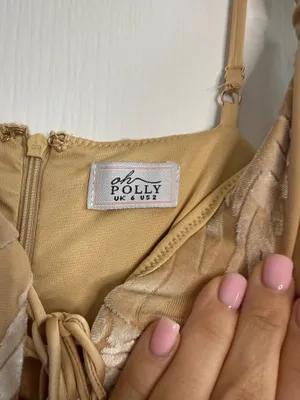 Oh Polly Tan & White Mini Dress Size 2 thumbnail 10