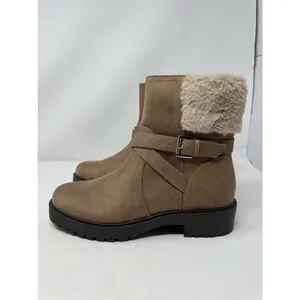 Dolce Vita Oaklyn Faux Leather Boots Light Brown Size 9.5 NWOT Faux Fur Lining thumbnail 3