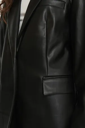 NA-KD Maxi Oversized PU Blazer thumbnail 3