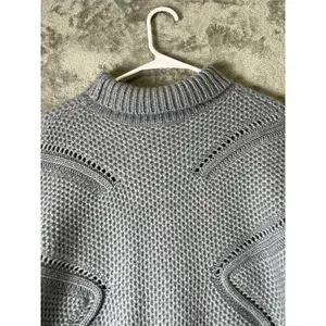 REISS Myla Oversized Cable Knit Turtleneck Sweater Gray Wool Alpaca Medium Cozy thumbnail 4
