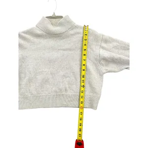 Aritzia Wilfred Free cropped sweater merino wool grey size small thumbnail 5