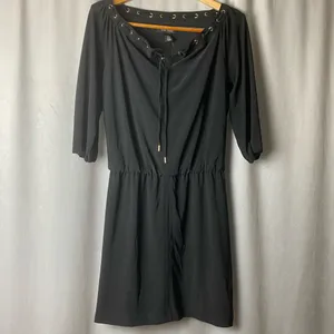 White House Black Market Goth Grunge Comfy Black Dress indie sleaze XS thumbnail 2