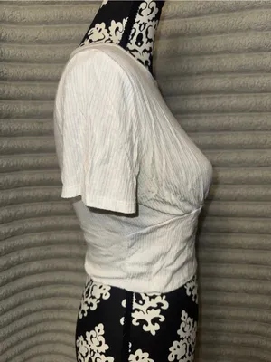 Antistar White Ribbed Cropped Top Size M thumbnail 3