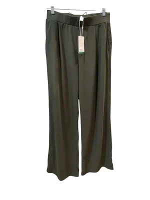 Halara Flex MicroWaffle Wide Leg Pants Green High Waisted Stretch Medium Regular thumbnail 2