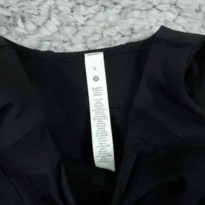 Lululemon Mesh Panelled Training Shelf Tank Top Size 8 Black Lined thumbnail 3