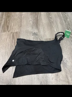 NWT Halara Black Asymmetrical Swim Top thumbnail 2