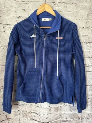 Vineyard Vines Blue Stripe‎ Zip Women's Jacket Size XS thumbnail 1