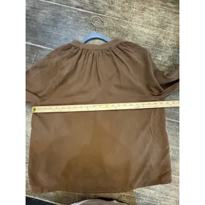 Bella Dahl‎ Button Down Blouse Women's Brown Size Large Raglan Balloon Sleeve thumbnail 8
