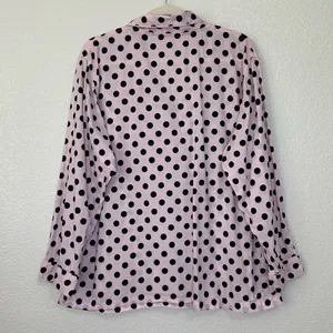 Victoria’s Secret Pink Black Polka Dot Button Down Pajama Top thumbnail 5