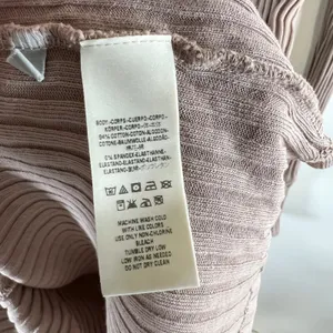 Free People Beach Ribbed Turtleneck Top Mauve Brown Long Sleeve‎ Knit Tunic LG thumbnail 5