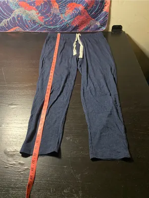 Navy Lounge Pants with Drawstring Blue thumbnail 4