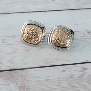 Vintage Clip On Earrings Silver Tone & Antique Gold Tone - Loose Clips thumbnail 2