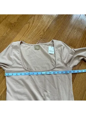 Free People Onda Dropped waist Long Sleeve Stretch Cotton Dress Square neck Sz L thumbnail 11